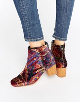 Hudson London - Garnett - Bottines mi-hautes en velours à imprimé Liberty - Multi