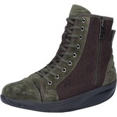 Chaussures Mbt sneakers vert daim marron textile AB216