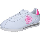 Chaussures Blauer sneakers blanc cuir rose jaune AB817