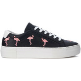 Chaussures Moa Master Of Arts Basket MoA Flamingo en cuir noir avec des flamants roses