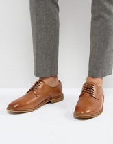 ASOS - Chaussures derby en cuir avec semelle naturelle - Fauve - Fauve