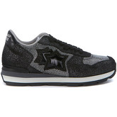 Chaussures Atlantic Stars Baskets Vega en chamois imprimé glitter noir