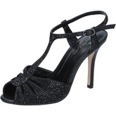 Sandales Lola Cruz sandales noir cuir satin strass BZ643