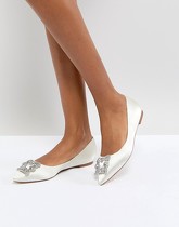 Dune London - Briella - Chaussures plates de mariée ornementées - Crème