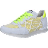 Chaussures L4k3 sneakers blanc daim jaune textile BZ447