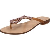 Sandales Get It sandales marron cuir rose strass AE65