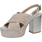 Sandales Le Marine sandales beige daim platino cuir BZ491