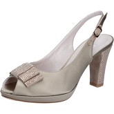 Sandales Musella escarpins beige satin strass BZ485