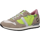 Chaussures Date sneakers jaune textile beige daim AE573