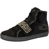 Chaussures Guardiani sneakers noir velours daim strass AE827