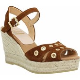 Sandales Kanna 8127 velours Femme Cognac