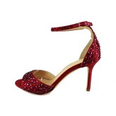 Sandales Lella Baldi sandales rouge satin strass AH824