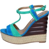 Sandales Emanuélle Vee sandales bleu daim vert BY142