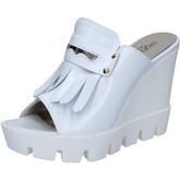 Sandales Olga Rubini talons compensé blanc cuir BY373