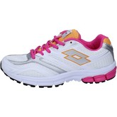 Chaussures Lotto sneakers blanc textile rose fucsia BY868