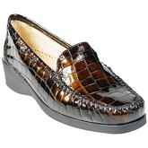 Chaussures Hirica Mocassin Compensé Jonas Vernis Croco Marron