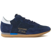 Chaussures Philippe Model Paris Basket Tropez Vintage West en suède et peau bleue