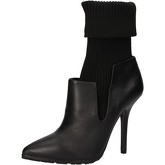 Bottines Greymer bottines noir cuir textile AE498