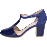 Sandales Luca Stefani sandales bleu cuir vernis daim BS88