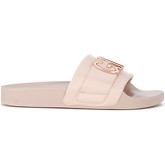 Sandales Steve Madden Chaussons Word en tissu satin rose avec écriture en mètal