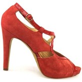 Sandales Francesco Morichetti sandales rouge daim cuir verni AP393