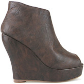 Sandales Jeffrey Campbell talons compensé marron cuir AK889