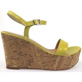 Sandales P.a.r.o.s.h. talons compensé jaune cuir verni ap332