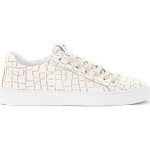 Chaussures Hide jack Basket Croco en cuir blanc et beige