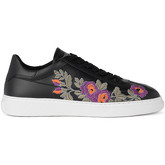 Chaussures Hogan Basket H365 en cuir noir avec des fleurs