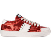 Chaussures Moa Master Of Arts Basket MoA en paillettes peau rouge et blanche