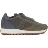 Chaussures Saucony Basket Jazz en suède et tissu vert foncé et gris anthracite