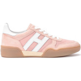 Chaussures Hogan Baskets H357 en daim et tissu technique rose