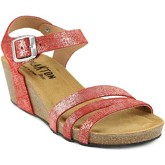 Sandales Plakton nu-pieds rouge argent