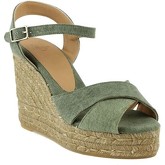 Espadrilles Castaner nu-pieds compensés olive