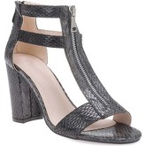 Sandales La Modeuse Sandales noires reptile avec zip