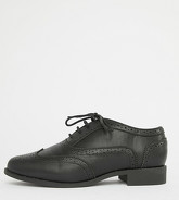 London Rebel - Chaussures Richelieu à lacets, pointure large - Noir
