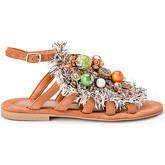 Sandales Elina Linardaki Sandale Treasure Hunt avec perles et cristaux multicolores.