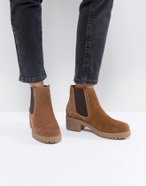 ASOS - RHEA - Bottines chelsea en daim - Fauve