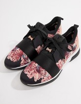 Ted Baker - Baskets de sport motif floral - Noir - Multi