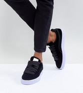 Puma - Baskets en velours classiques avec semelle bleue - Noir - Navy