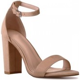 Sandales Cavelli Sandales ouvertes femme à talon épais beige aspect daim rania