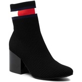 Bottines Tommy Hilfiger FLAG SOCK MID HEEL BOOT C.BDS BLACK