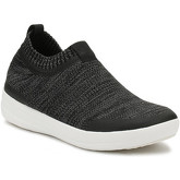 Chaussures FitFlop Womens Black / Grey Uberknit Slip on Trainers-UK 3