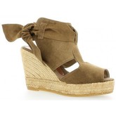 Sandales Pao Espadrille cuir velours cigare