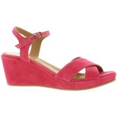 Sandales Exit Nu pieds cuir velours framboise