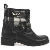 Bottines Braccialini bikers noir cuir gris textile AN44