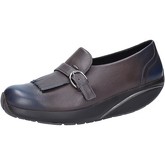 Chaussures Mbt mocassins gris cuir bleu AC129