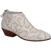 Bottines Moma bottines blanc cuir beige AB423