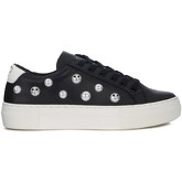 Chaussures Moa Master Of Arts Basket MoA Mickey Mouse en cuir noir avec perles